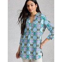 White Stuff Bianca Linen Tunic - Blue