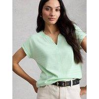 White Stuff Nelly Notch Texture T-Shirt - Green