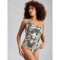 White Stuff Ivy One Shoulder Swimsuit - Cream