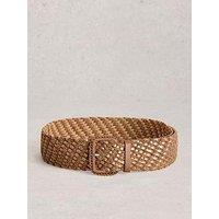 White Stuff Leather Wide Weave Belt