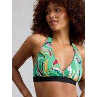 White Stuff Sunshine Reversible Bikini Top - Green