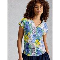 White Stuff Nelly Notch Neck Tee - Ivory