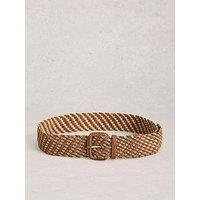 White Stuff Leather Wide Weave Belt