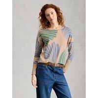 White Stuff Olive Print Jumper - Beige