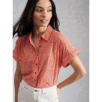 White Stuff Orla Button Through Shirt - Red