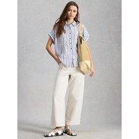 White Stuff Orla Button Through Shirt - Blue