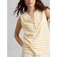 White Stuff Nora Notch Stripe Vest Top - Yellow