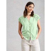 White Stuff Billie Button Shirt - Green