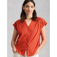 White Stuff Billie Button Shirt - Red