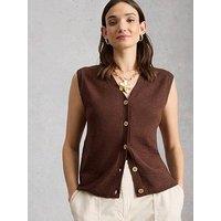 White Stuff Nova Linen Blend Tank Top - Brown
