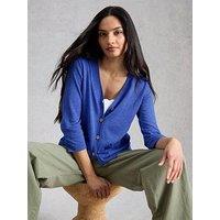 White Stuff Nova Linen Blend Cardigan - Blue