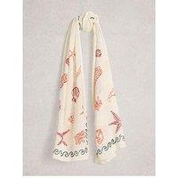 White Stuff Embroidered Shell Scarf