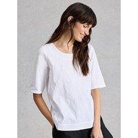 White Stuff Weaver Broderie T-Shirt - White