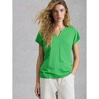 White Stuff Nelly Notch Neck T-Shirt - Green