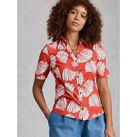 White Stuff Annie Short Sleeve Jersey Shirt - Red