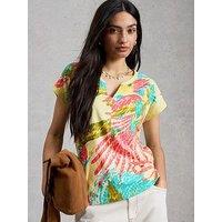 White Stuff Nelly Notch Neck Tee - Green
