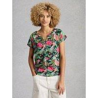 White Stuff Nelly Notch Neck Tee - Green