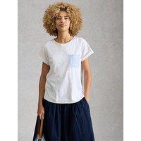 White Stuff Gina Embroidered Pocket Tee