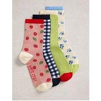 White Stuff 4Pk Summer Fruit Ankle Socks