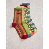 White Stuff 4Pk Pop Block Ankle Socks