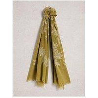 White Stuff Embroidered Plain Scarf