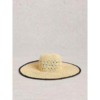 White Stuff Wide Brim Crochet Hat