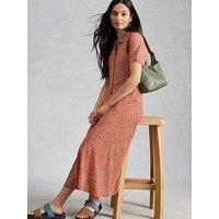 White Stuff Rua Jersey Shirt Dress - Red