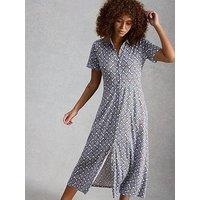 White Stuff Rua Jersey Shirt Dress - Blue