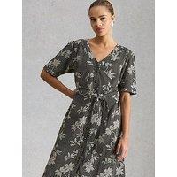 White Stuff Val Linen Blend Dress - Black