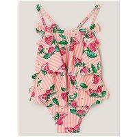 Monsoon Baby Girls Strawberry Swimsuit - Pink
