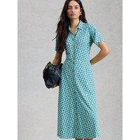 White Stuff Rua Jersey Shirt Dress - Green