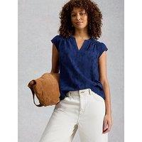 White Stuff Amelia Embroidery Top - Blue