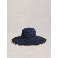 White Stuff Wide Brim Crochet Hat