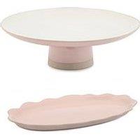 Jamie Oliver Big Love Pink Platter And Cake Stand - Set Of 2
