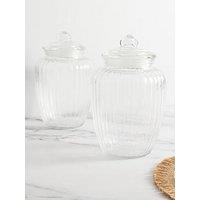 Kitchencraft Home Made Multi-Purpose Large Glass Storage Jar 2.2L - Set Of 2