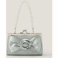 Monsoon Girls Mini Bridesmaid Rose Bow Bag - Light Green