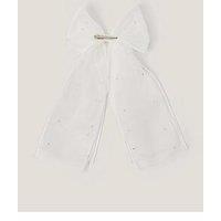 Monsoon Girls Communion Veil Pearl Bow Clip - White