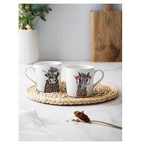 Mikasa Tipperleyhill China Mugs, Cow & Horse, Set Of 2