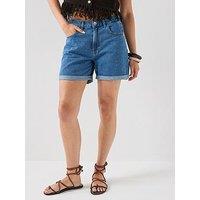Only Vega Mom Denim Shorts - Blue