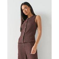 Only Onlilse Structure Co-Ord Vest - Deep Mahogany