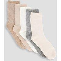 The Very Collection 5 Pack Rib Ankle Socks - Neutral