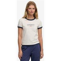Superdry Ath Ess Graphic Ringer T-Shirt - White