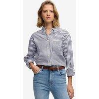 Superdry Poplin Relaxed Long Sleeve Shirt - Stripe