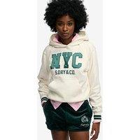 Superdry Country Club Varsity Hoodie - Cream