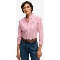 Superdry Slim Oxford Button Down Long Sleeve Shirt - Pink