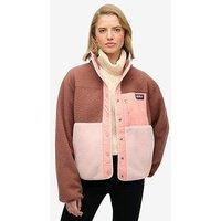 Superdry Colour Block Fleece Jacket - Brown