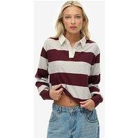 Superdry Athletic Essentials Cropped Stripe Rugby Top