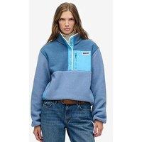 Superdry Colour Block Fleece Pull Over - Blue