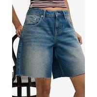 Superdry Mid Rise Baggy Short - Blue
