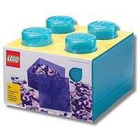 Lego Storage Brick 4 Top Lid Glitter Light Blue